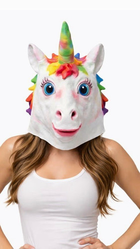 White unicorn rainbow horn - white,