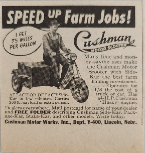 1947 print cushman - ad, motor