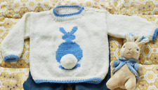 KNITTING PATTERN COPY BABY  EASTER BUNNY SWEATER- 0-3 , 3-6 & 6-12MONTHS #127