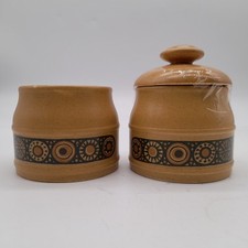 Vintage Set of Kiln Craft Bacchus x 2 Sugar Pots  1970's Retro (#H1/13)