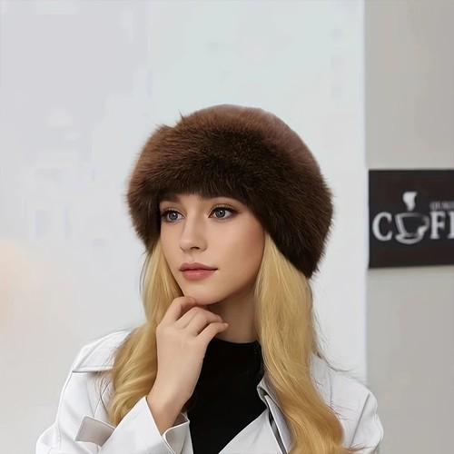 Womens real fox - fox, hat