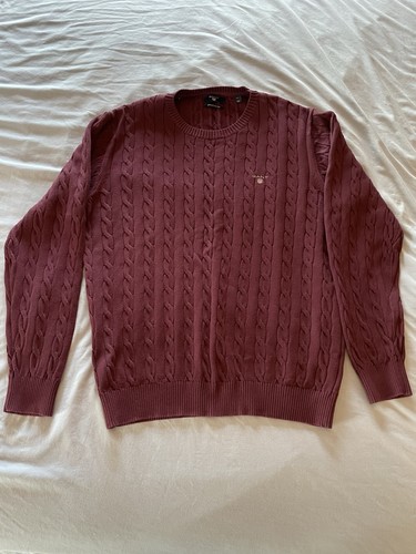 Gant men burgundy cable knit - gant, men's