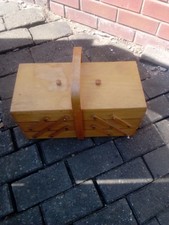 Vintage Wooden Sewing Box