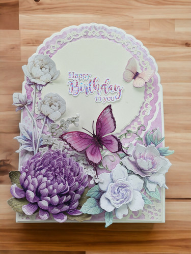 Handmade floral birthday card - handmade,