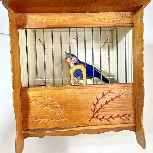 Primitive wood bird cage - bird,