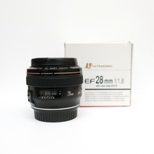 Canon EF 28mm F1.8 USM Prime Autofocus Lens EOS Boxed with Front & Rear Caps