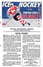 Ice Hockey Programme 27th March 1954 - Wembley Lions v Brighton Tigers