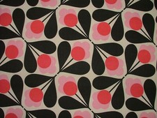 Orla Kiely Cotton Fabric Sycamore Seed Fuchsia Curtain Upholstery Cushion