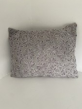 Next Grey Cushion with Flower Design 43 X 33cm Excellent Condition