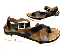 Ladies CLARKS Trigenic Artisan Black leather Sandals Size UK 4 D Great Cond