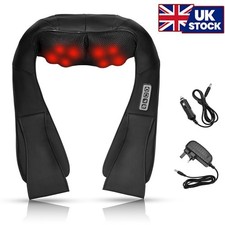 Electric Shiatsu Back 3D Neck Shoulder Massager Heat Kneading Body Massager UK