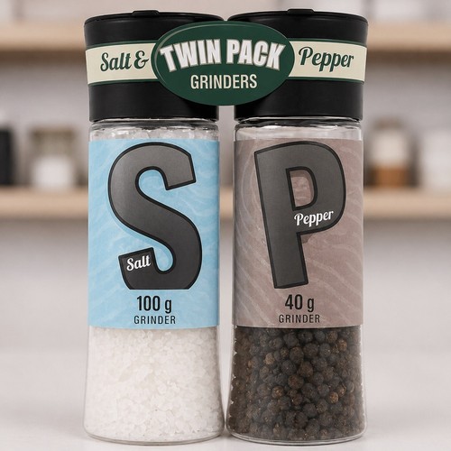 Salt pepper grinders set - &,