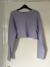Lilac Ribbed Cropped Jumper