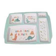 Dinosaur Portion Section Plate Toddler Kids Dino Roarsome Dinner Melamine Plate