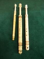 3 Lovely Antique  Bovine bone Lace bobbins