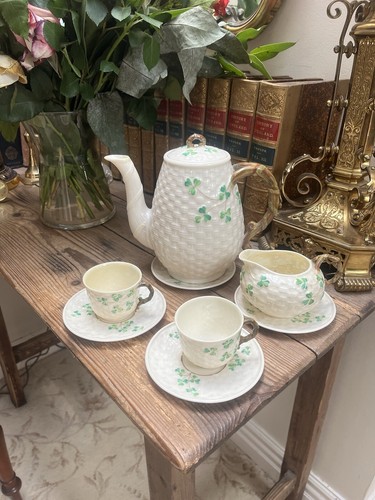 Belleek shamrock coffee pot - shamrock,
