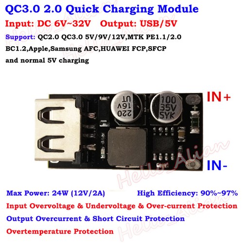 Qc3 12v usb quick - qc3.0, 5v