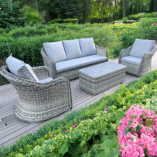 5 Seater Grey Rattan Patio Set