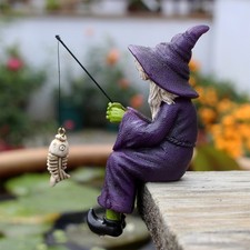 Fishing Witch Statue Witch