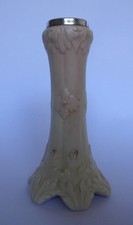 Locke & Co. blush ivory bud vase. Silver rim. 1909, 6" / 15cm, GC, Free UK Post