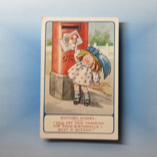 Red pillar postbox postcard - pillar,