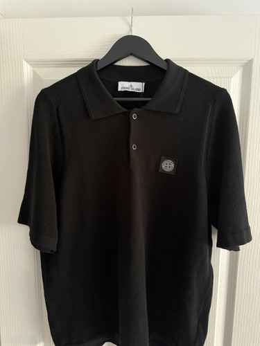 Stone island knit polo - island, large