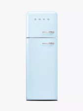 Smeg FAB30LPB5UK 50s Style Left Hand Hinge Freestanding Fridge Freezer In Blue
