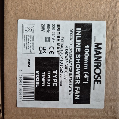 Manrose extractor fan 100mm - fan, 4"