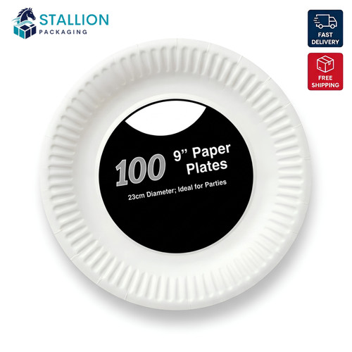White paper plates disposable - paper,