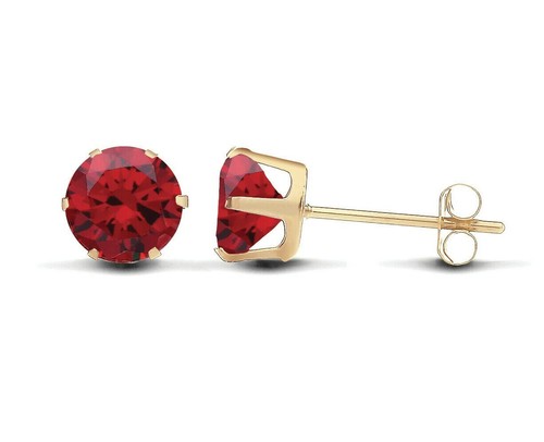 9ct gold garnet solitaire - garnet, stud