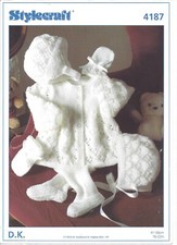 Knitting pattern  5 piece baby/reborn pram set in DK including bonnet and helmet