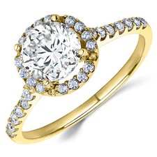 14K Yellow Gold CZ Halo