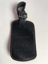 LONGCHAMP BLACK LEATHER LUGGAGE TAG