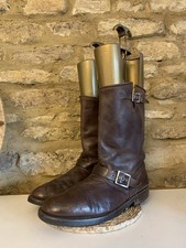 Harley Davidson Mens Brown Leather Cowboy Biker Harness Boots UK 10 EU44 Western