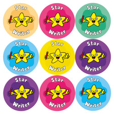 144 Star Writer Reward Stickers for School Teachers, Children (30mm)