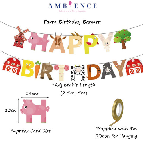 Farm animal birthday banner - farm,