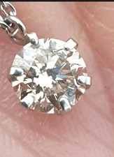 Platinum 0.66Ct Light Champagne Diamond Solitaire Pendant Necklace