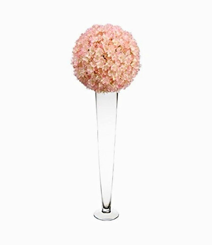 Tall clear glass trumpet - clear,