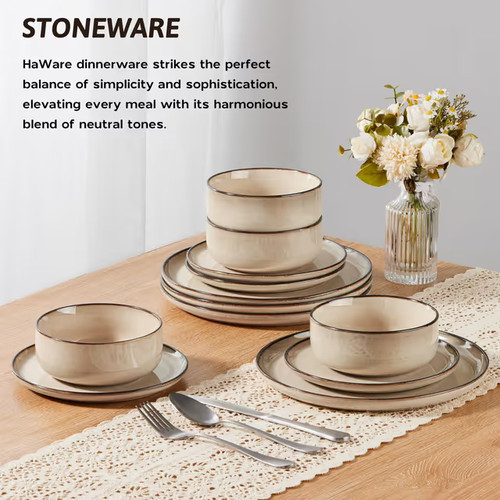 Piece stoneware dinner set - 12-piece,