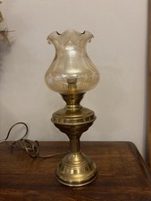 Vintage brass hurricane table - brass,