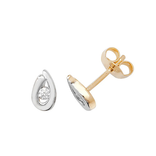Studs earrings 9ct - earrings, yellow