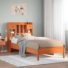 Bookcase Bed Solid Pinewood