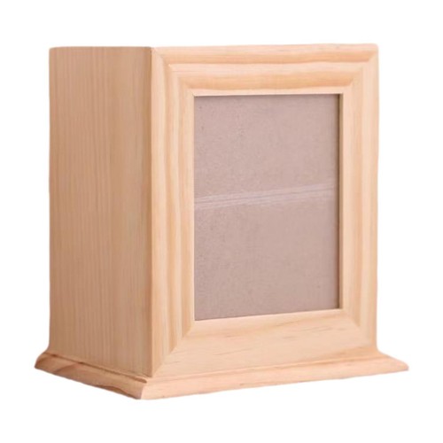 Wood pet urn with picture - with,