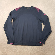 Hugo Boss Mens Jumper Medium Blue Pink Rowin Sweater Casuals Pullover Knitwear