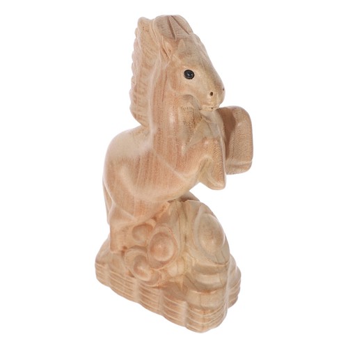 Wooden horse statue khaki - wooden,