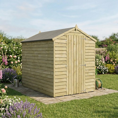 7x5 wood garden shed overlap - garden,