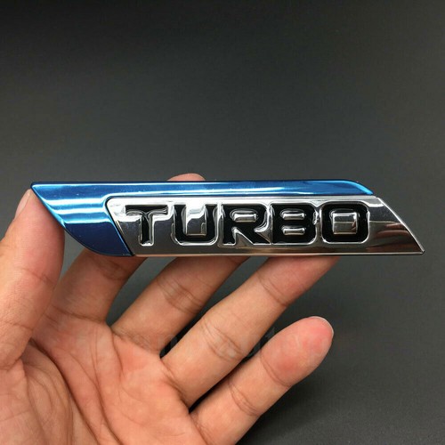 Blue metal turbo logo - logo, car