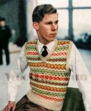Knitting Pattern Vintage Men's