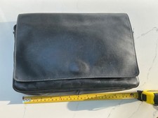 Classic Vintage Single Flap Italian Enny Handbag Black Leather Medium Size VGC