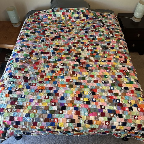 Handmade patchwork quilt 71x79 - patchwork,